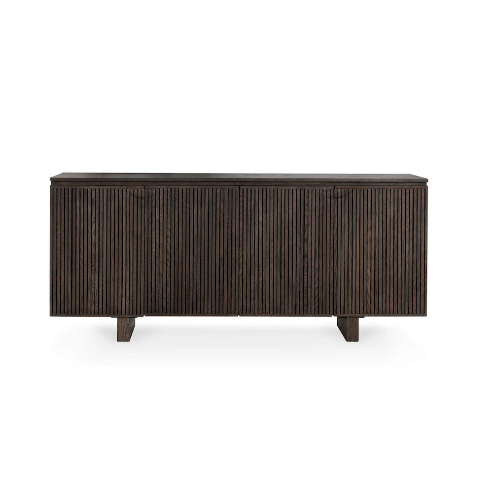 Classic Home - Roya 82in  Oak Wood 3-Door Sideboard Buffet In Toasted Brown - 52004158 veiw 2