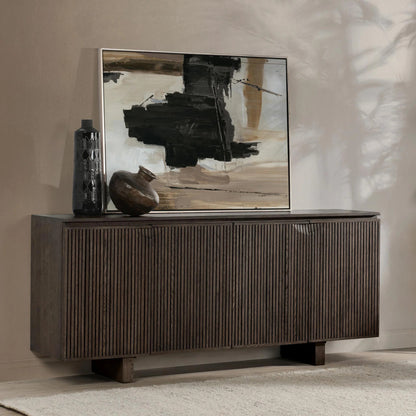 Classic Home - Roya 82in  Oak Wood 3-Door Sideboard Buffet In Toasted Brown - 52004158 veiw 5