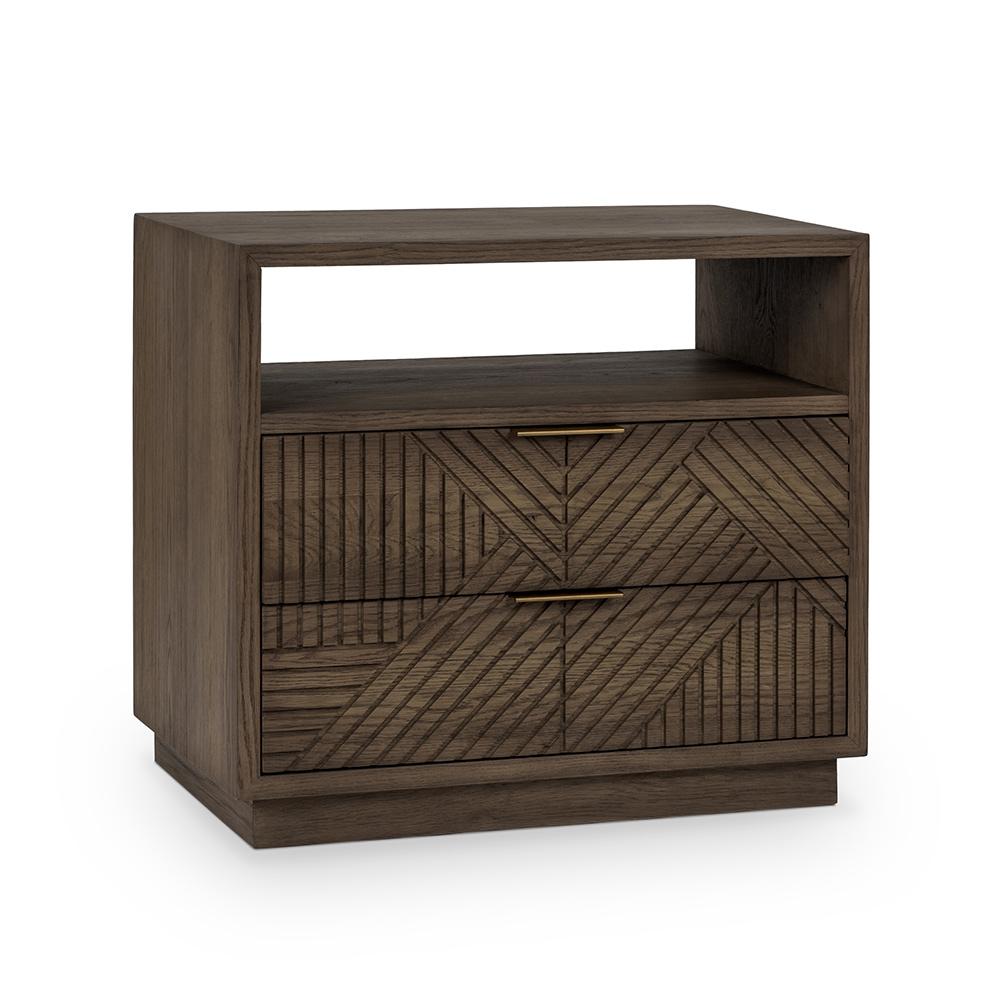 Classic Home  - Santa Clara 2-Drawer Wood Night Stand - Toasted Brown - 54003213 veiw 1