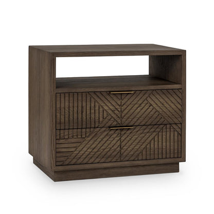 Classic Home  - Santa Clara 2-Drawer Wood Night Stand - Toasted Brown - 54003213 veiw 1