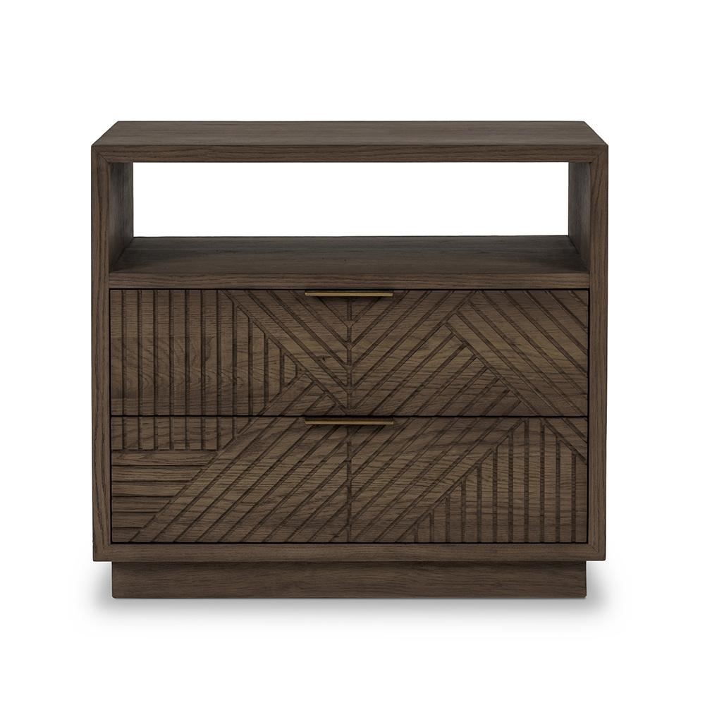 Classic Home  - Santa Clara 2-Drawer Wood Night Stand - Toasted Brown - 54003213 veiw 2