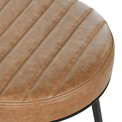 Classic Home - Sawyer Round 26in Top Grain Leather Counter Stool In Chestnut Brown - 53001973 veiw 6
