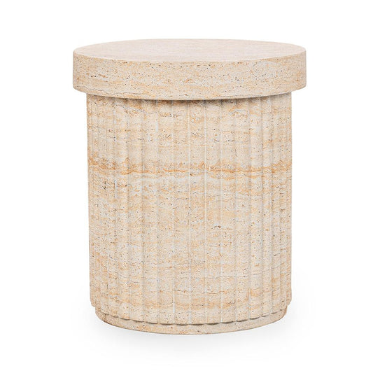 Classic Home  - Selah Outdoor Concrete Stool - Beige - 53006312 veiw 1