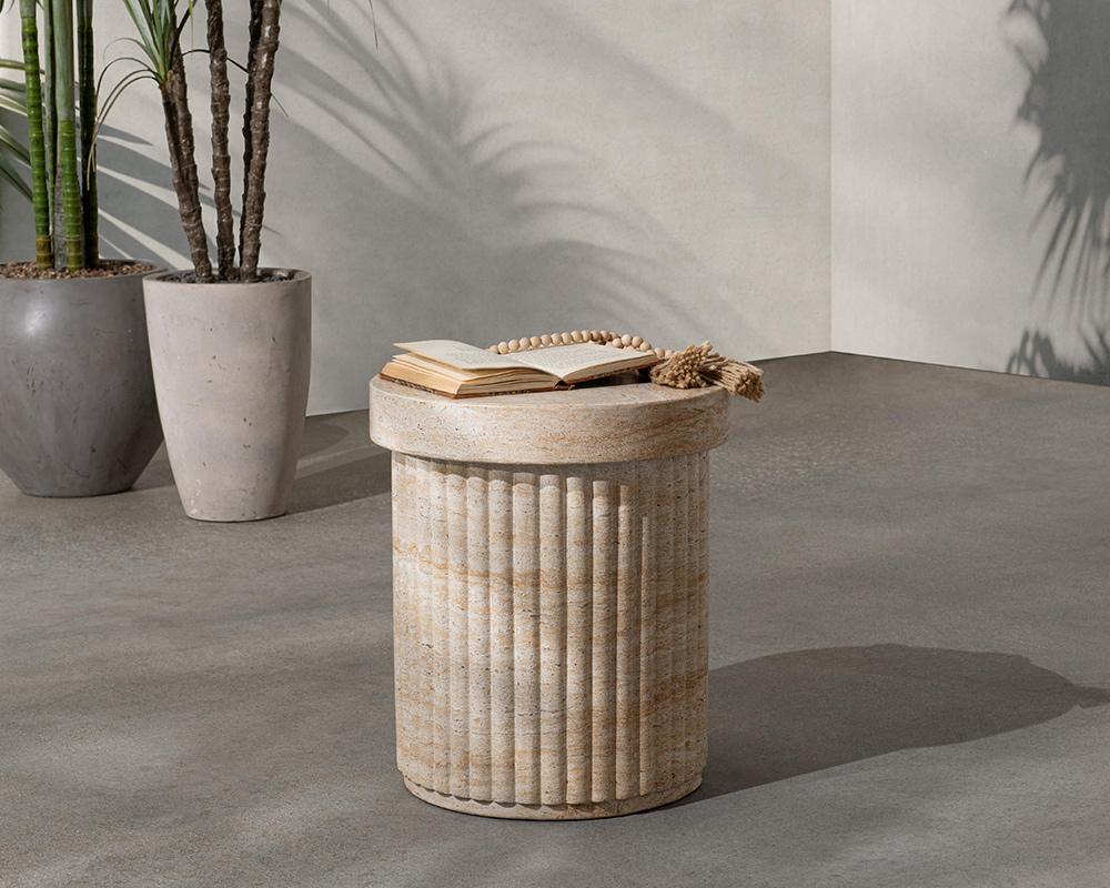 Classic Home  - Selah Outdoor Concrete Stool - Beige - 53006312 veiw 7