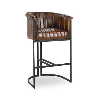 Classic Home - Seville 40in Top Grain Leather Bar Stool In Brown - 53001907 veiw 1