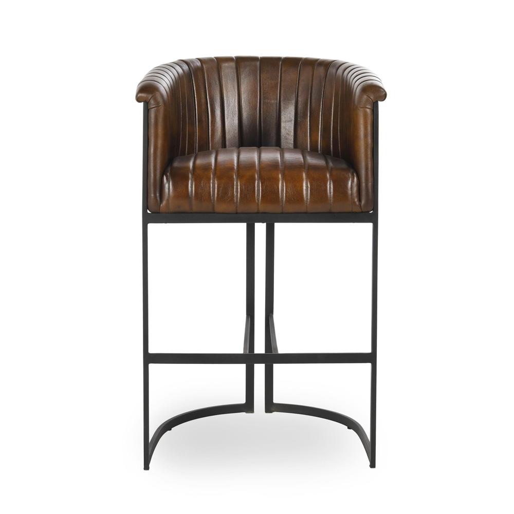 Classic Home - Seville 40in Top Grain Leather Bar Stool In Brown - 53001907 veiw 2