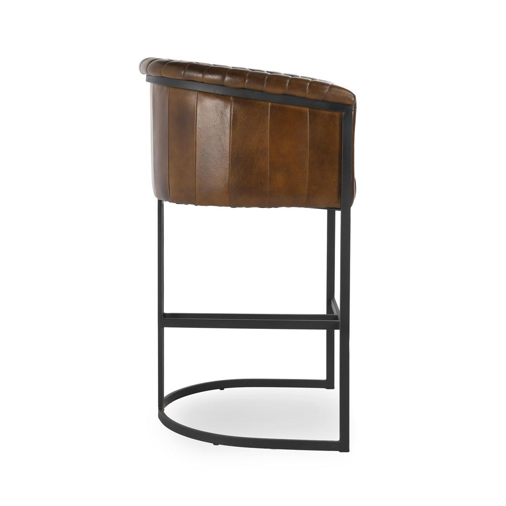 Classic Home - Seville 40in Top Grain Leather Bar Stool In Brown - 53001907 veiw 3