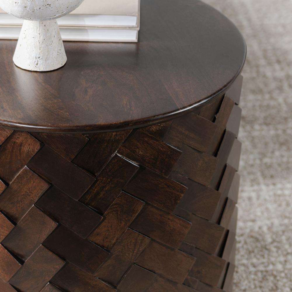 Classic Home - Shira 24in Round End Table In Kona Brown - 51011888 veiw 3