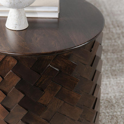 Classic Home - Shira 24in Round End Table In Kona Brown - 51011888 veiw 3