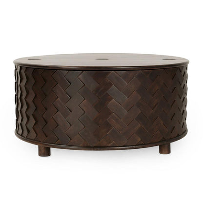 Classic Home - Shira 40in Round Coffee Table With Storage In Kona Brown - 51011887 veiw 1