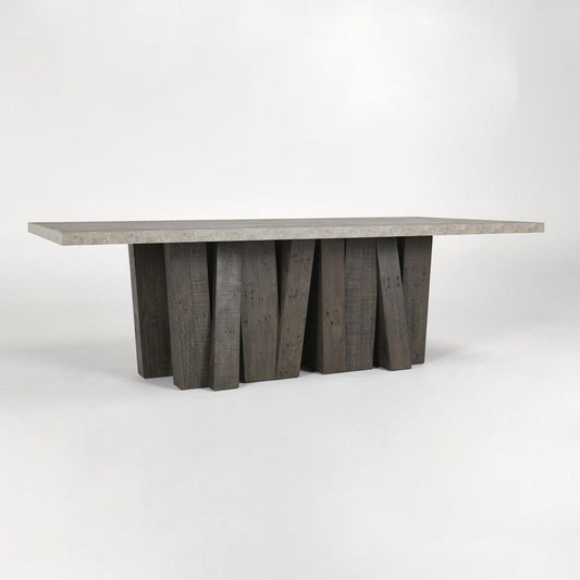 Classic Home - Simone 94in Reclaimed Pine Wood Dining Table In Antique Gray - 51031214 veiw 1