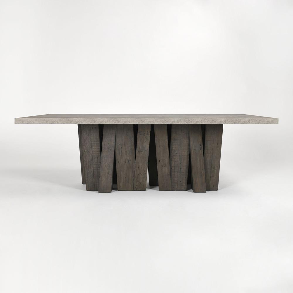 Classic Home - Simone 94in Reclaimed Pine Wood Dining Table In Antique Gray - 51031214 veiw 2