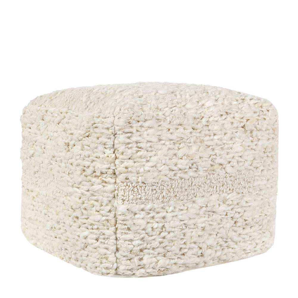 Classic Home - Sinclair Ivory Pouf 18x18x14 - VP12214 veiw 1