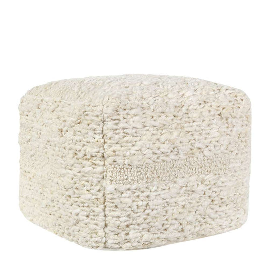 Classic Home - Sinclair Ivory Pouf 18x18x14 - VP12214 veiw 1