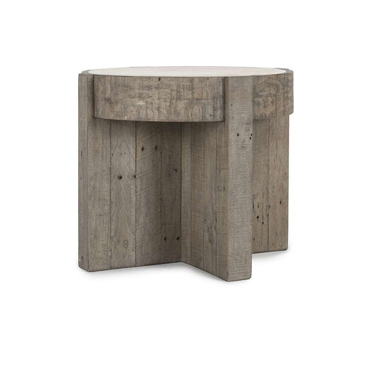 Classic Home - Sonoma 26in Round End Table Distressed Grey - 51031213 veiw 1