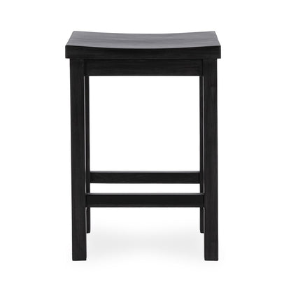 Classic Home - Tanner Reclaimed Pine Counter Stool - Carbon Black - 53006557 view 2