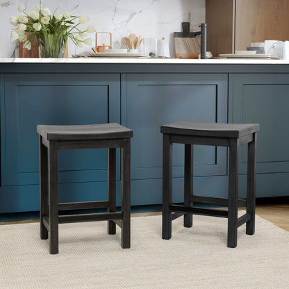 Classic Home - Tanner Reclaimed Pine Counter Stool - Carbon Black - 53006557 view 7