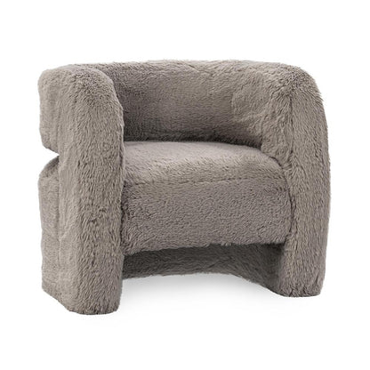 Classic Home  - Teddy Plush Fabric Cushioned Accent Chair - Granite - 53006305 veiw 1