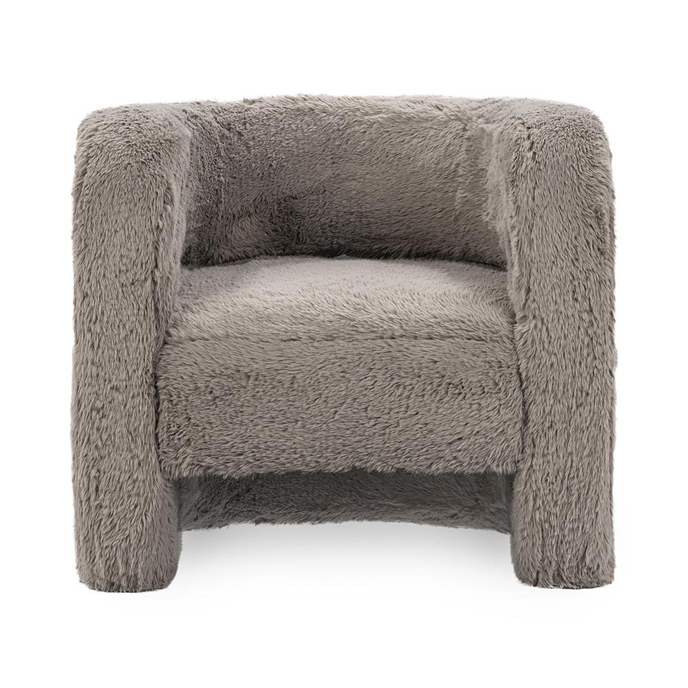 Classic Home  - Teddy Plush Fabric Cushioned Accent Chair - Granite - 53006305 veiw 2