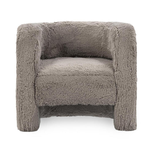 Classic Home  - Teddy Plush Fabric Cushioned Accent Chair - Granite - 53006305 veiw 2