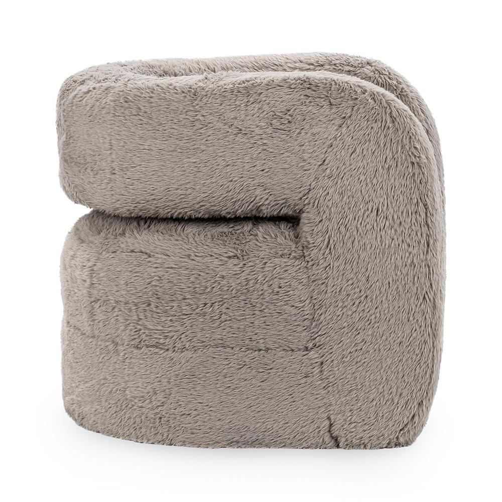 Classic Home  - Teddy Plush Fabric Cushioned Accent Chair - Granite - 53006305 veiw 4