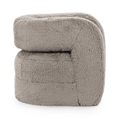 Classic Home  - Teddy Plush Fabric Cushioned Accent Chair - Granite - 53006305 veiw 4