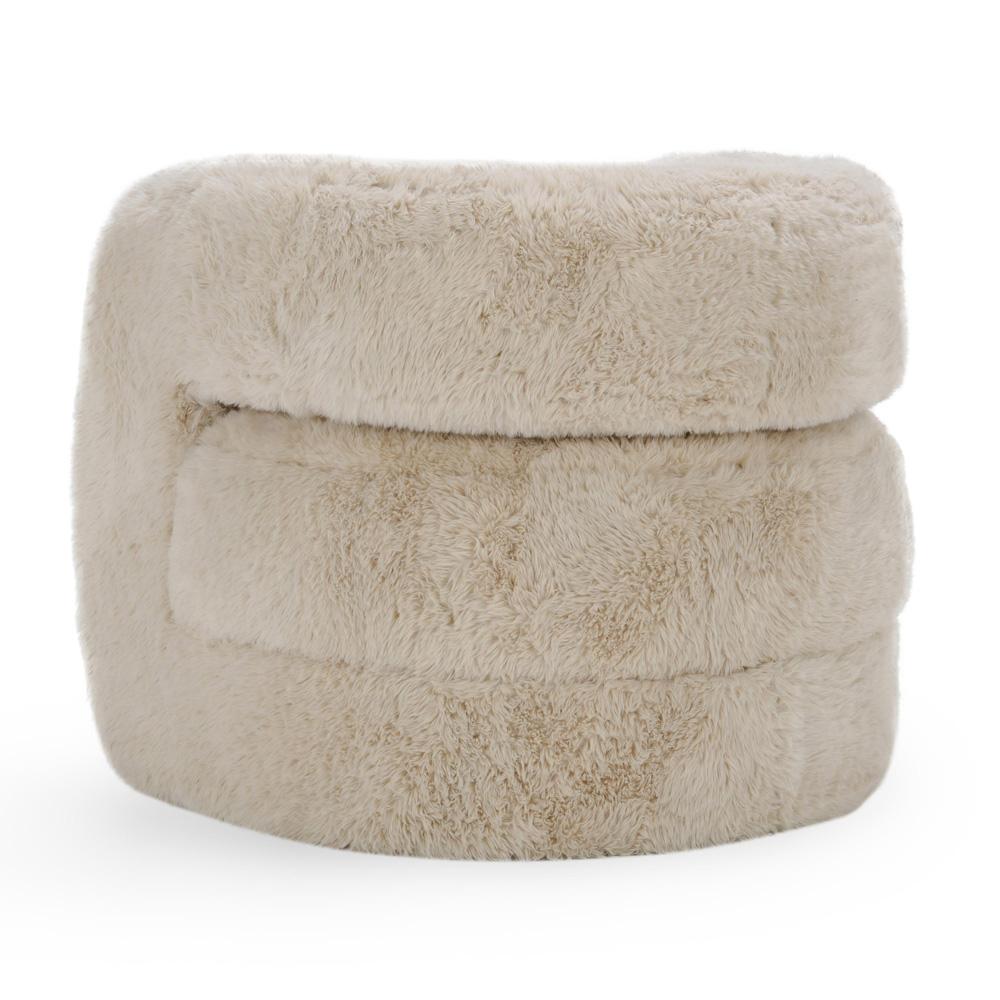 Classic Home - Teddy  Plush Fabric  Cushioned Beige Accent Chair - 53006040 veiw 4