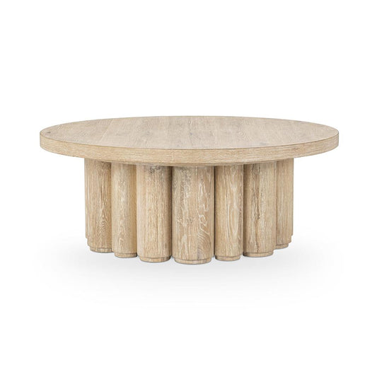 Classic Home  - Tiber 48in Oak Veneer Wood Coffee Table  - White Wash - 51031714 veiw 1