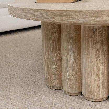 Classic Home  - Tiber 48in Oak Veneer Wood Coffee Table  - White Wash - 51031714 veiw 7