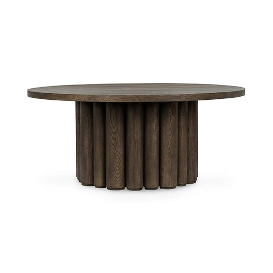 Classic Home  - Tiber 70in Round Oak Veneer Wood Dining Table - Toasted Brown - 51031735 veiw 1