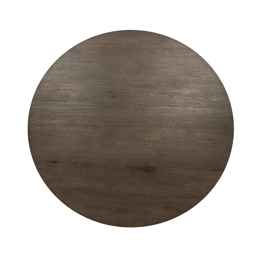 Classic Home  - Tiber 70in Round Oak Veneer Wood Dining Table - Toasted Brown - 51031735 veiw 2