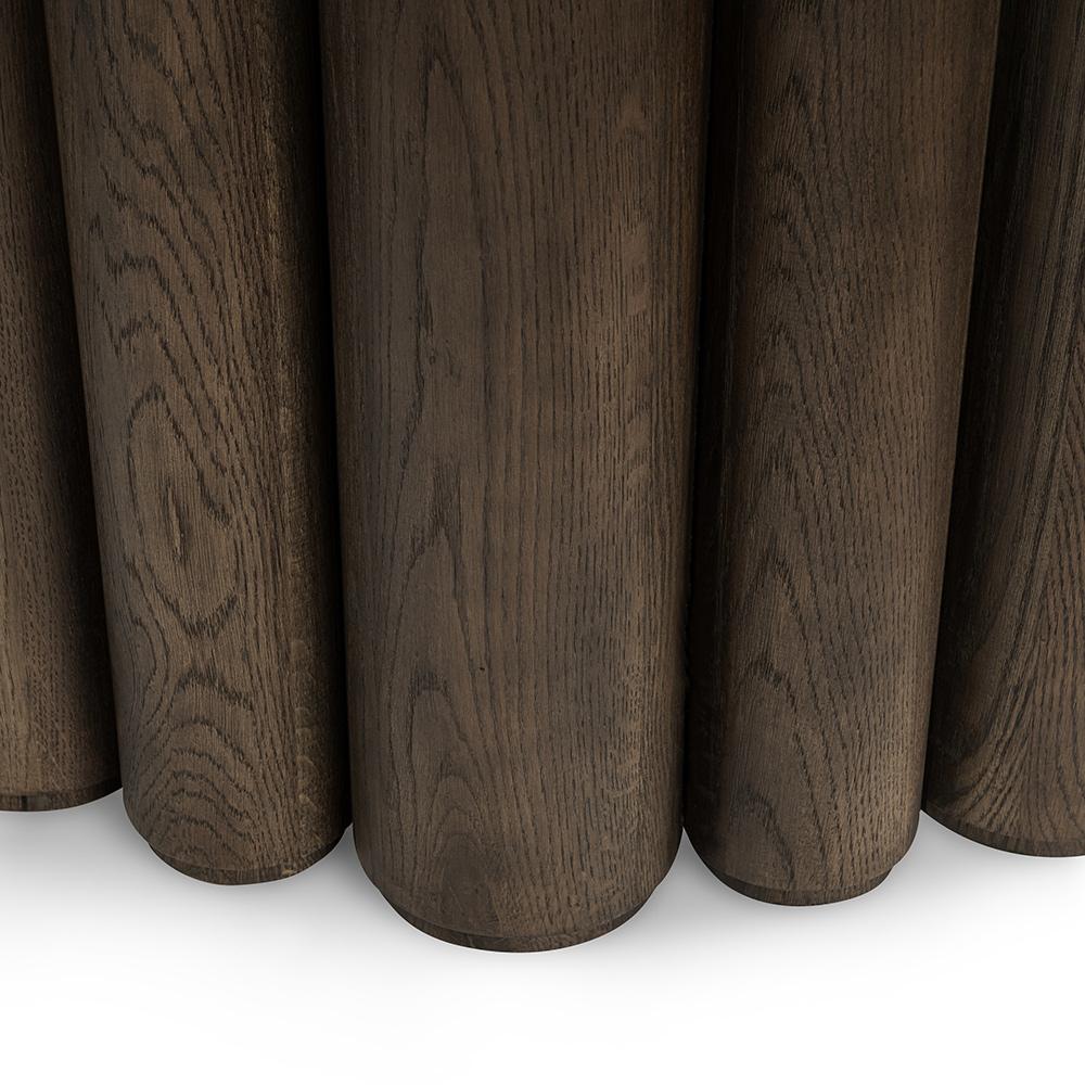 Classic Home  - Tiber 70in Round Oak Veneer Wood Dining Table - Toasted Brown - 51031735 veiw 5