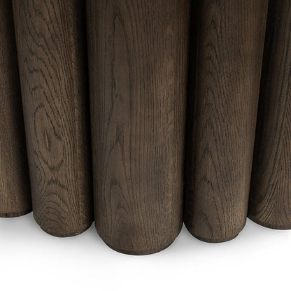 Classic Home  - Tiber 70in Round Oak Veneer Wood Dining Table - Toasted Brown - 51031735 veiw 5