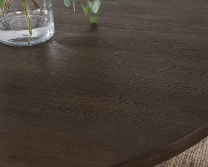 Classic Home  - Tiber 70in Round Oak Veneer Wood Dining Table - Toasted Brown - 51031735 veiw 8