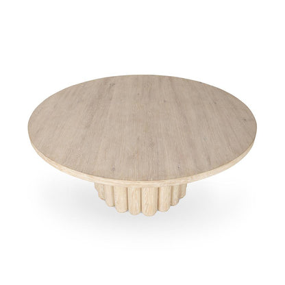 Classic Home  - Tiber 70in Round Oak Veneer Wood Dining Table - White Wash - 51031712 veiw 7