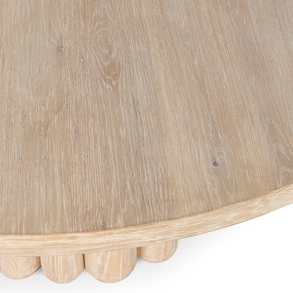 Classic Home  - Tiber 70in Round Oak Veneer Wood Dining Table - White Wash - 51031712 veiw 8