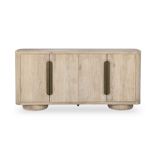Classic Home - Tiber 74in Oak Veneer Wood Buffet Sideboard In White Wash - 52004191 veiw 2