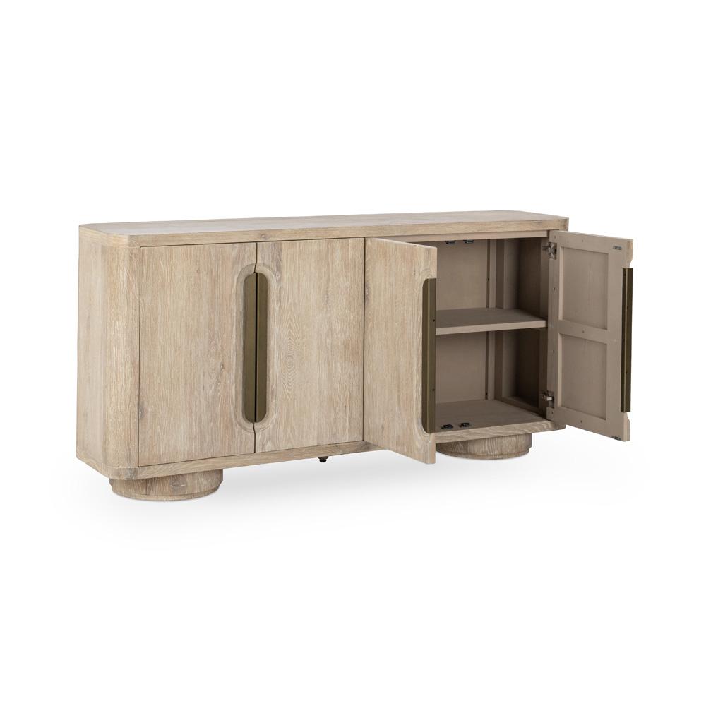 Classic Home - Tiber 74in Oak Veneer Wood Buffet Sideboard In White Wash - 52004191 veiw 3