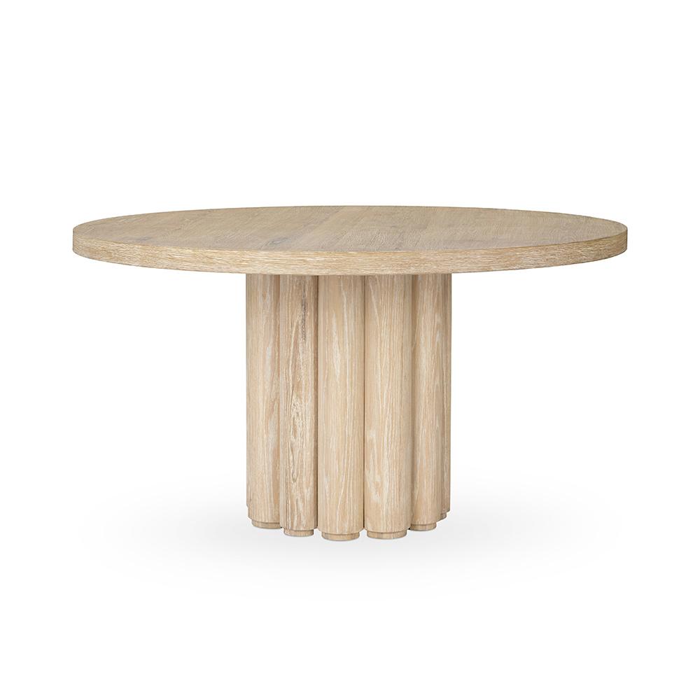 Classic Home  - Tiber Round Washed Dining Table White, Table - White Washed - 51031713 veiw 1