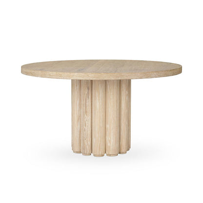 Classic Home  - Tiber Round Washed Dining Table White, Table - White Washed - 51031713 veiw 1