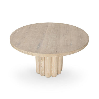 Classic Home  - Tiber Round Washed Dining Table White, Table - White Washed - 51031713 veiw 2