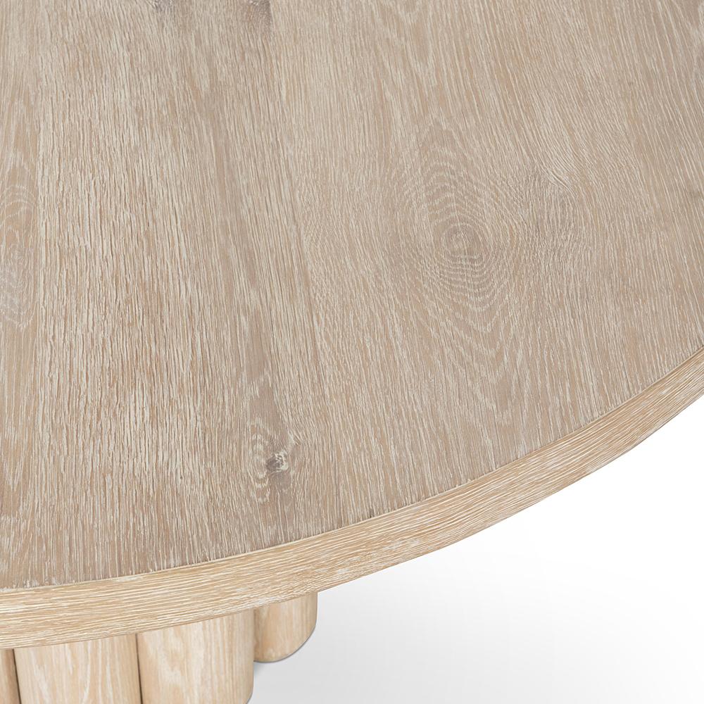 Classic Home  - Tiber Round Washed Dining Table White, Table - White Washed - 51031713 veiw 3