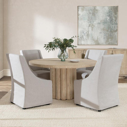 Classic Home  - Tiber Round Washed Dining Table White, Table - White Washed - 51031713 veiw 6