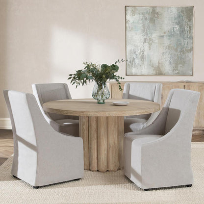 Classic Home  - Tiber Round Washed Dining Table White, Table - White Washed - 51031713 veiw 7
