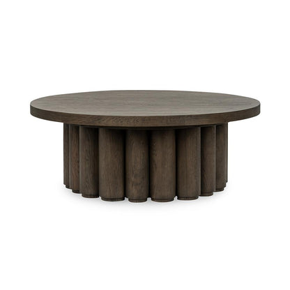 Classic Home  - Tiber Round Wood Coffee Table - Toasted Brown - 51031736 veiw 1
