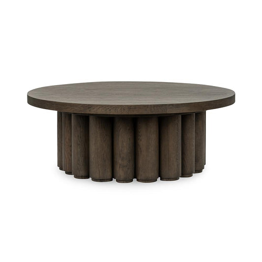 Classic Home  - Tiber Round Wood Coffee Table - Toasted Brown - 51031736 veiw 1