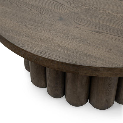 Classic Home  - Tiber Round Wood Coffee Table - Toasted Brown - 51031736 veiw 3