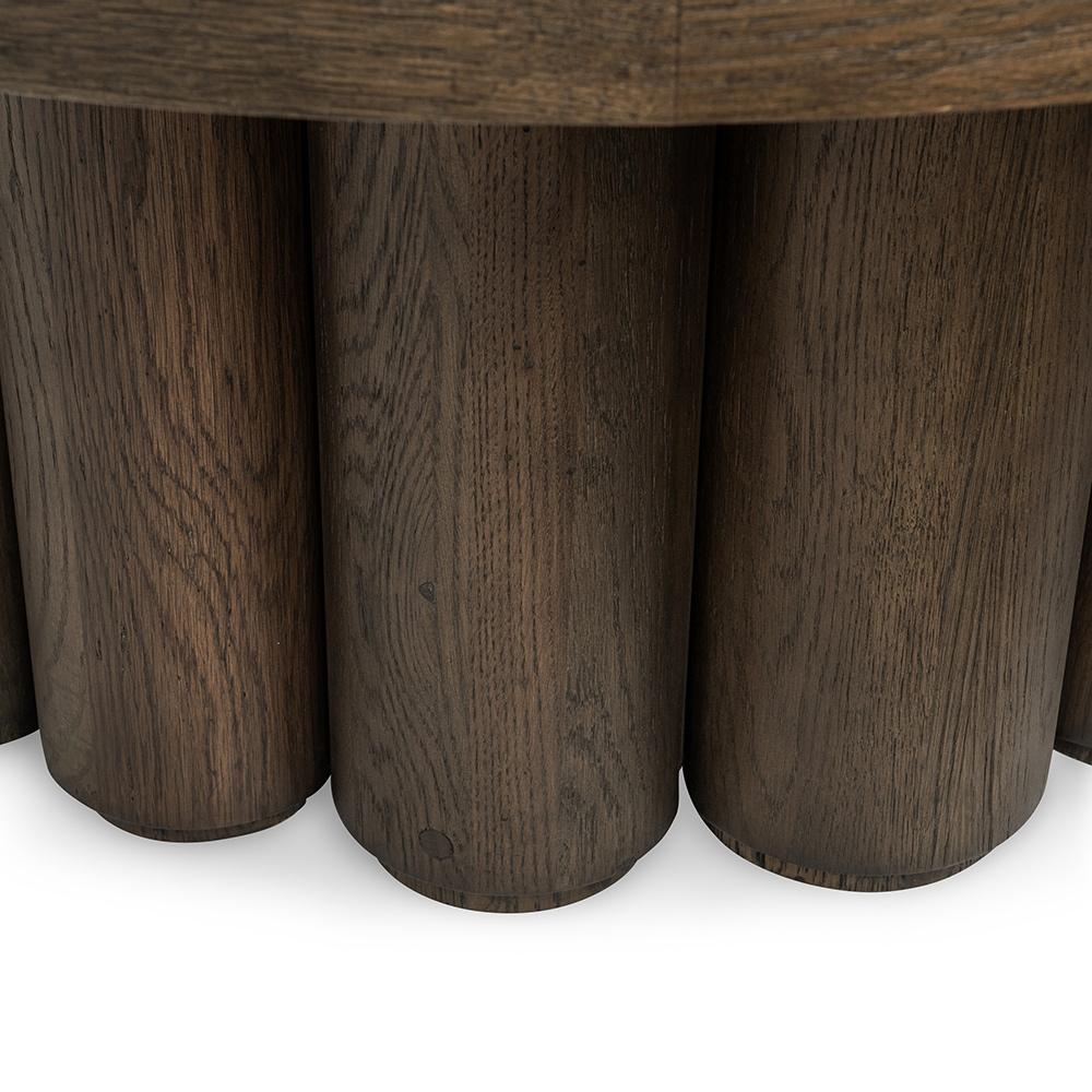 Classic Home  - Tiber Round Wood Coffee Table - Toasted Brown - 51031736 veiw 5