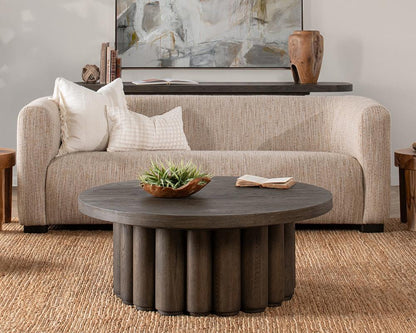 Classic Home  - Tiber Round Wood Coffee Table - Toasted Brown - 51031736 veiw 7
