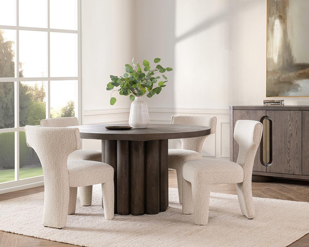 Classic Home  - Tiber Wood Round Dining Table - Toasted Brown - 51031734 veiw 7